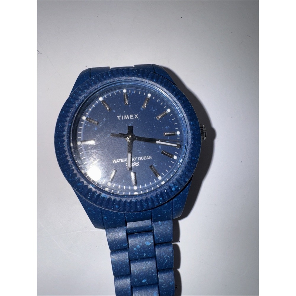 Timex Gents Waterbury Ocean Spotted Blue Plastic Watch TW2V37400
